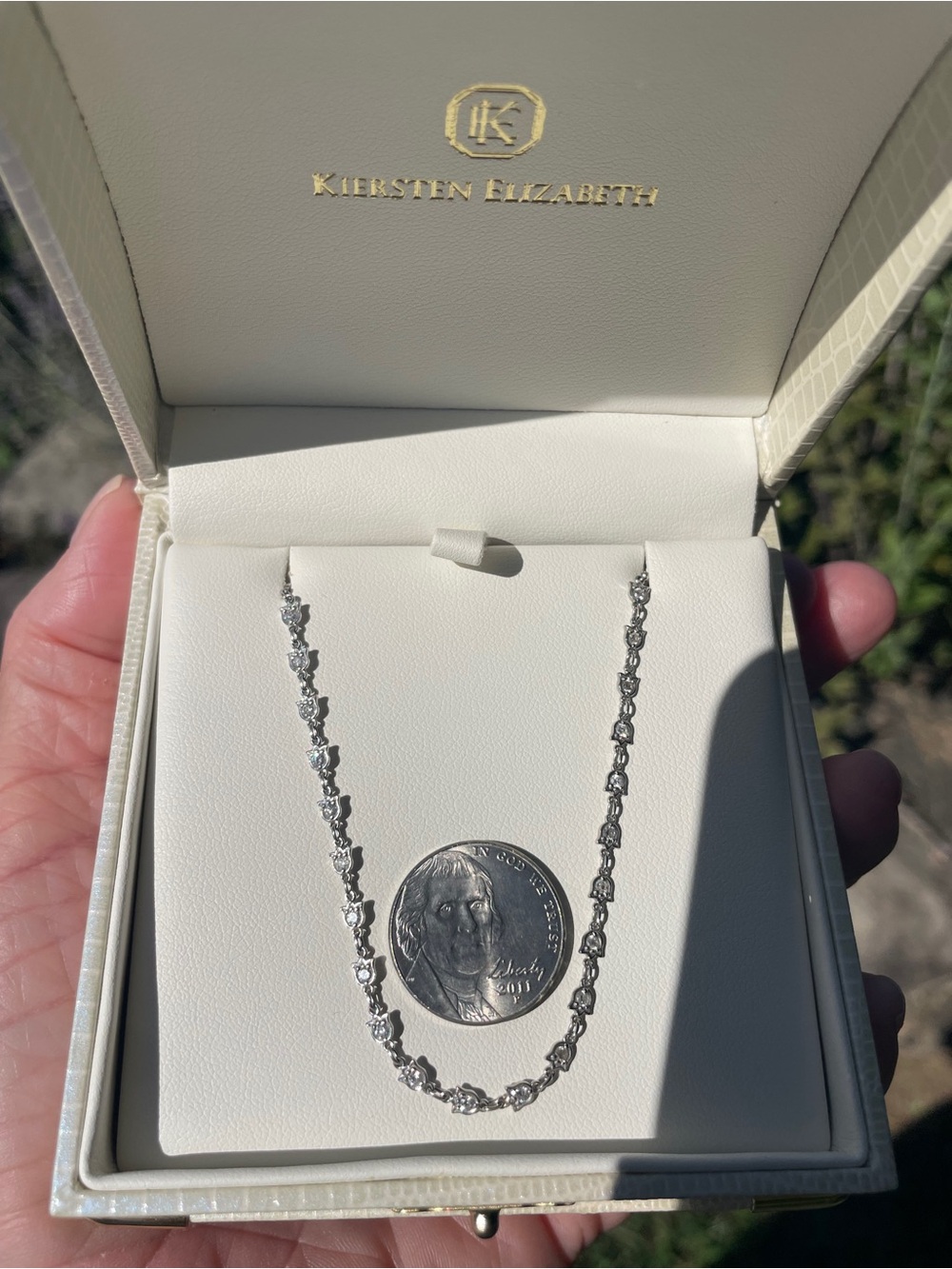Antique Art Deco Diamond Tulip Stations Chain Necklace in Platinum